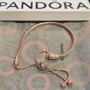 Pandora Rose Gold Adjustable Charm Bracelet